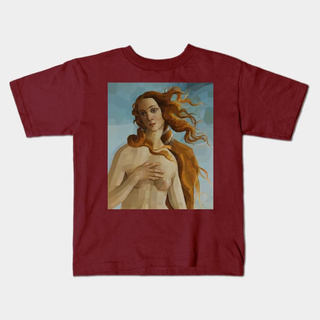 Venus after Botticelli Kids T-Shirt by Ricardo77